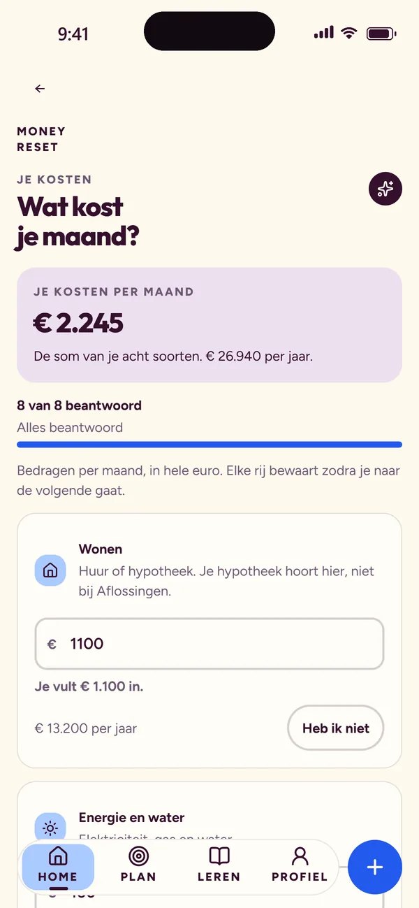 Money Reset · Kosten