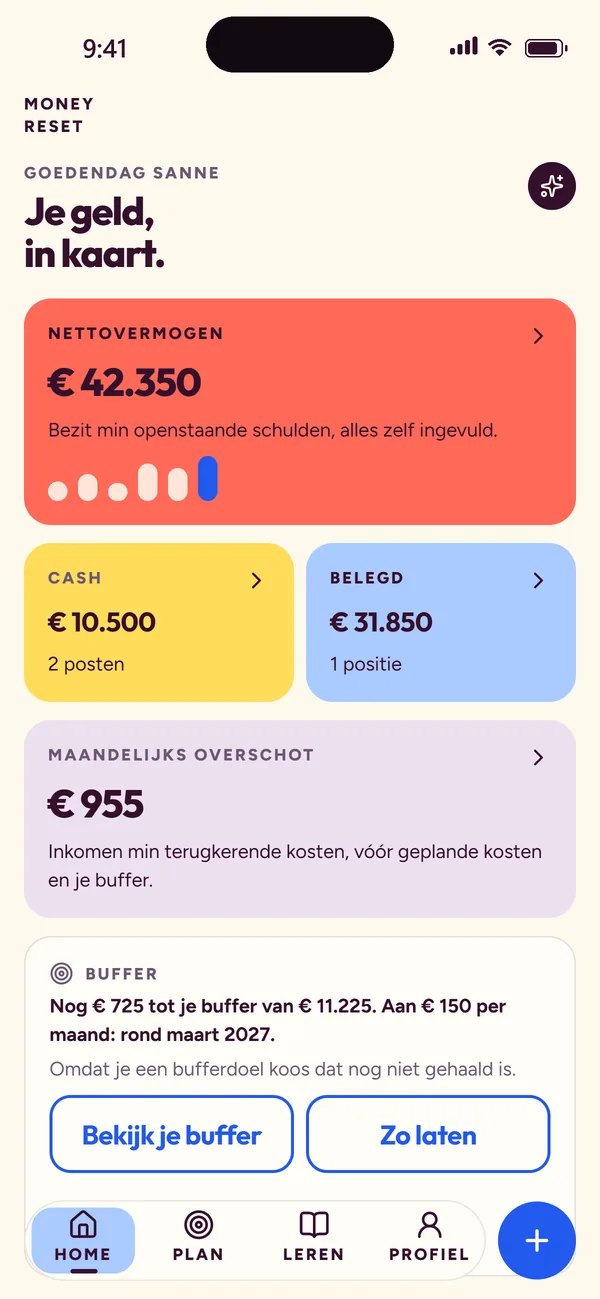 Money Reset app: je geld in kaart