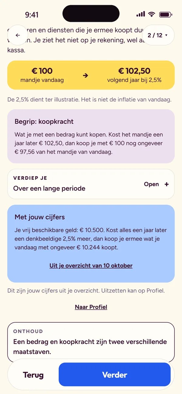 Money Reset app: een les met je eigen cijfers